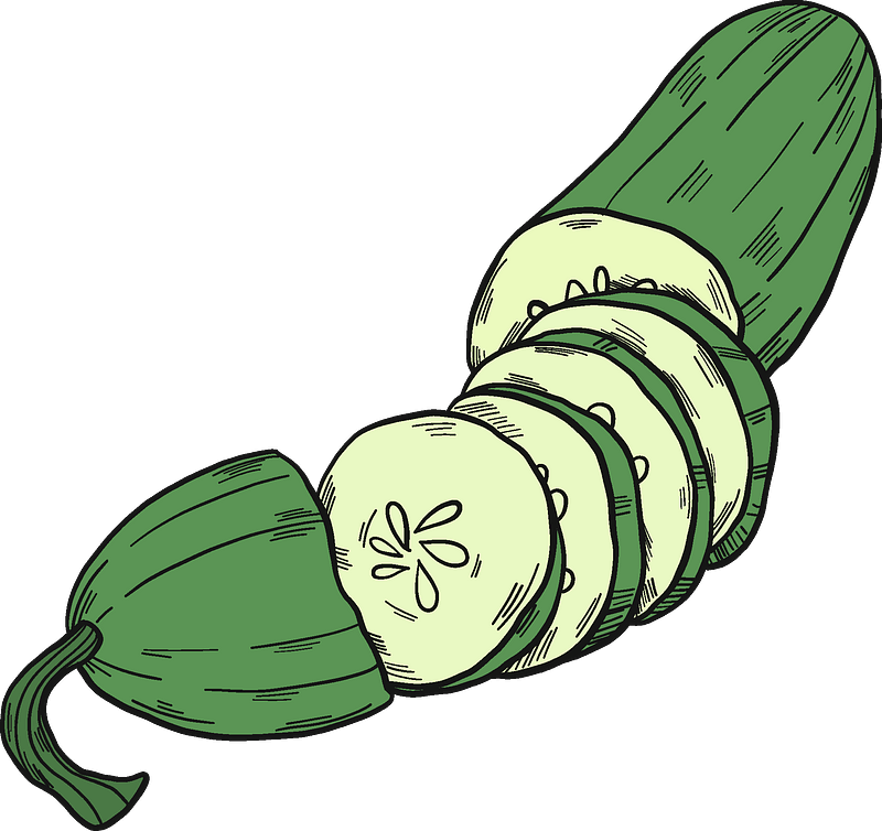 Cut cucumber clipart. Free download transparent .PNG Creazilla