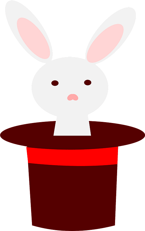 Rabbit in magic hat clipart. Free download transparent .PNG | Creazilla