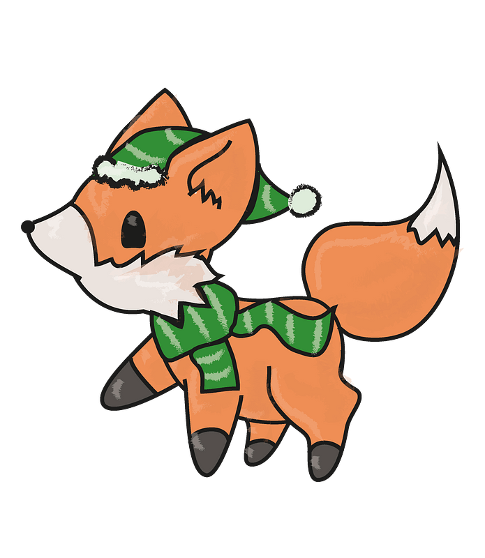Fox in hat and scarf clipart. Free download transparent .PNG Creazilla