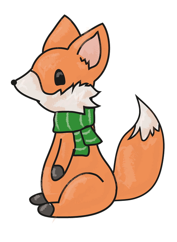 Fox in scarf clipart. Free download transparent .PNG Creazilla