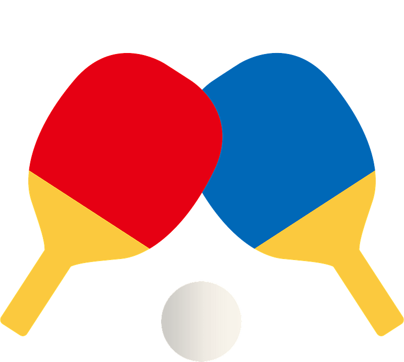 Table tennis paddles and ball clipart. Free download transparent .PNG