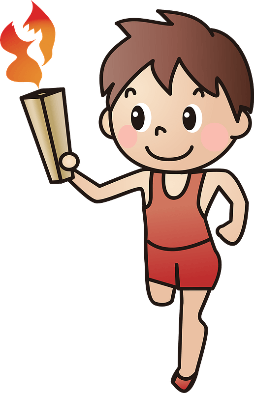 Olympic torch relay clipart