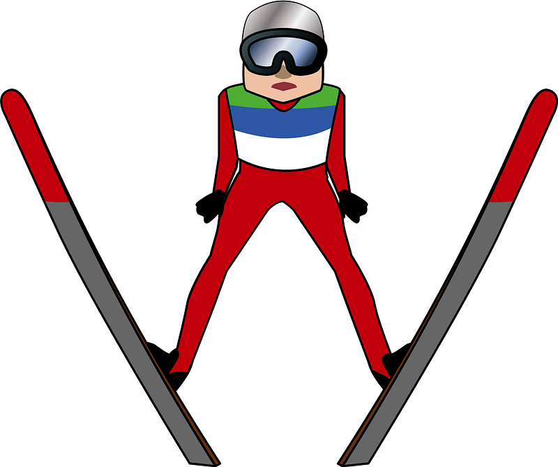 Ski jumpingのクリップアート