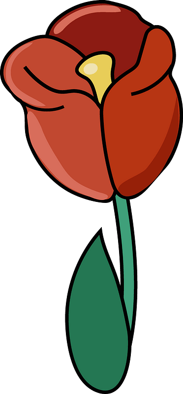 Red flower clipart