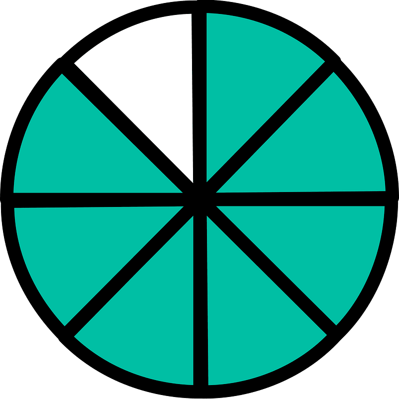 Teal-Green Circles Fractions 7:8 clipart. Free download transparent ...