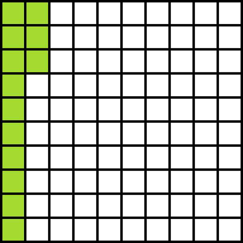 Lime Base Ten Squares 13:100 - Free vector clipart images on creazilla.com