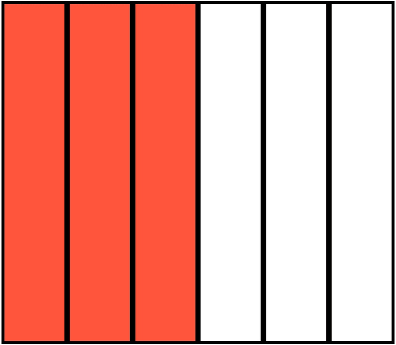 Vermilion Rectangle Fraction 3:6 - Free vector clipart images on ...