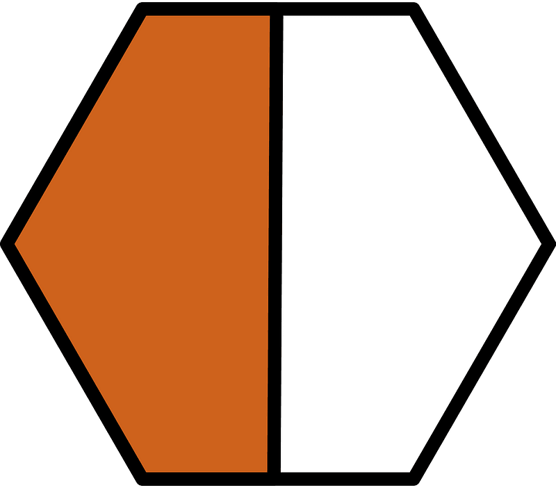 OrangeBrown Hexagon Fraction 12 clipart. Free download transparent