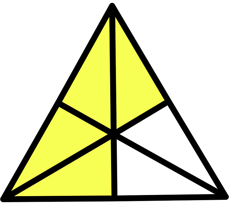 Yellow Triangle Fraction 46 clipart. Free download transparent .PNG