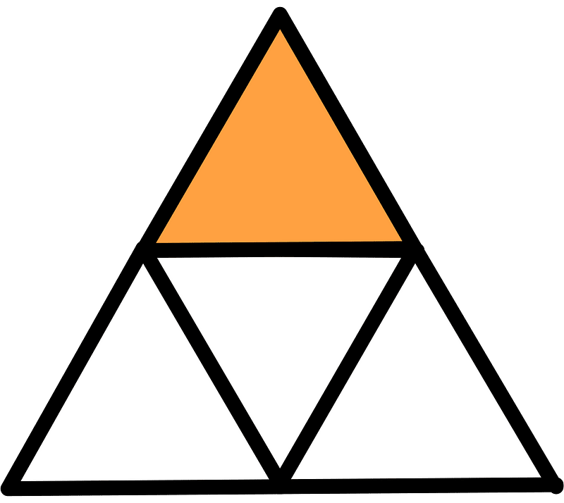 Orange Triangle Fraction 14 clipart. Free download transparent .PNG