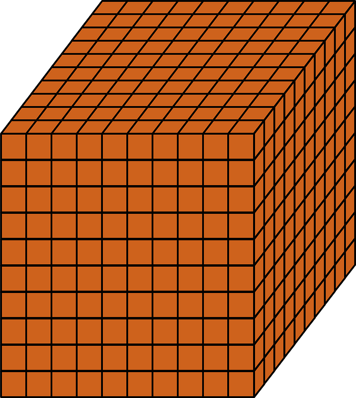 OrangeBrown Cube Represent thousands clipart. Free download