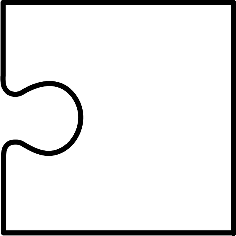 White jigsaw puzzle piece clipart. Free download transparent .PNG