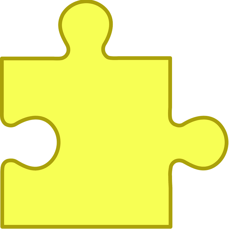 Yellow jigsaw puzzle piece clipart. Free download transparent .PNG