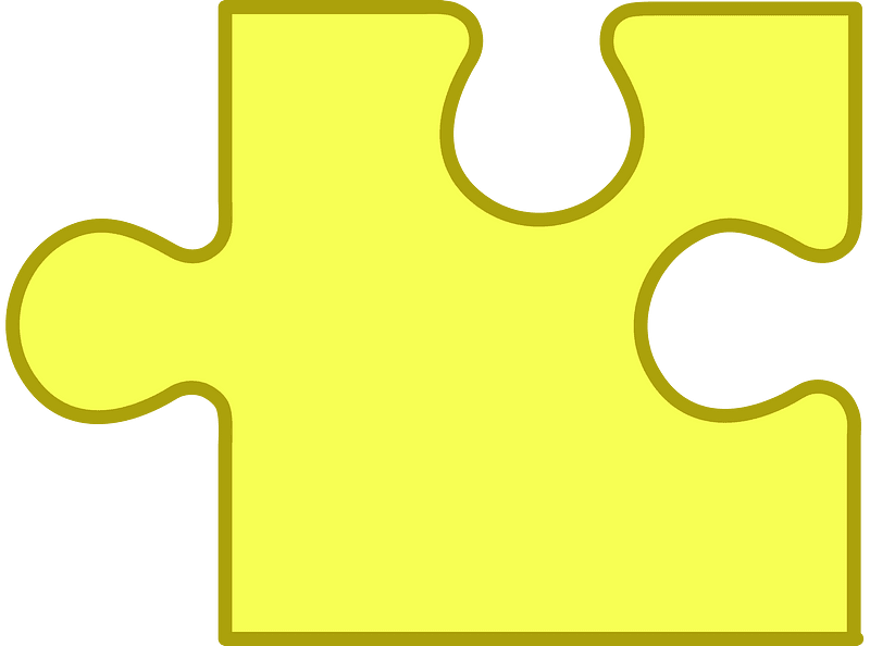 Yellow jigsaw puzzle piece clipart. Free download transparent .PNG