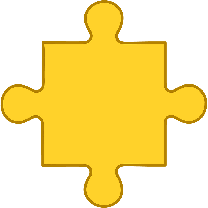 YellowAmber jigsaw puzzle piece clipart. Free download transparent
