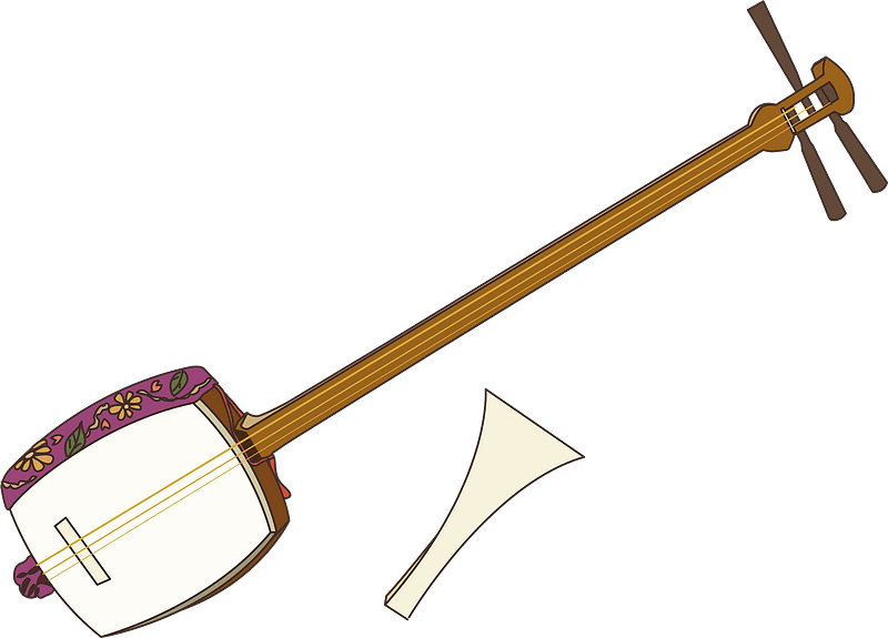 Shamisen musical instrument clipart