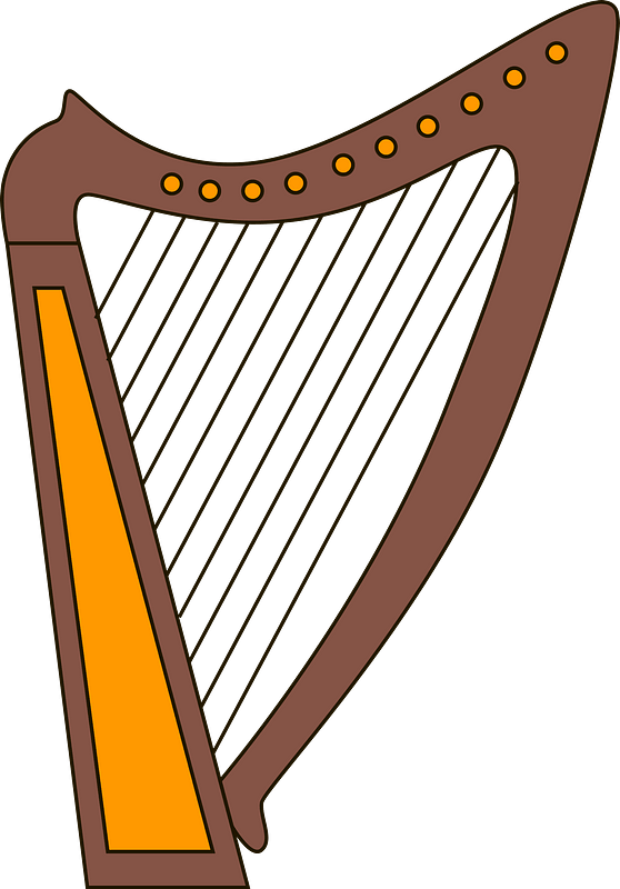 Celtic harp clipart