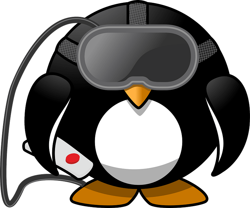 Penguin with Virtual Reality Goggles clipart