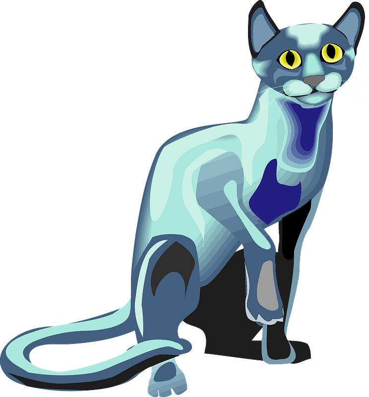 Blue cat clipart. Free download transparent .PNG Creazilla