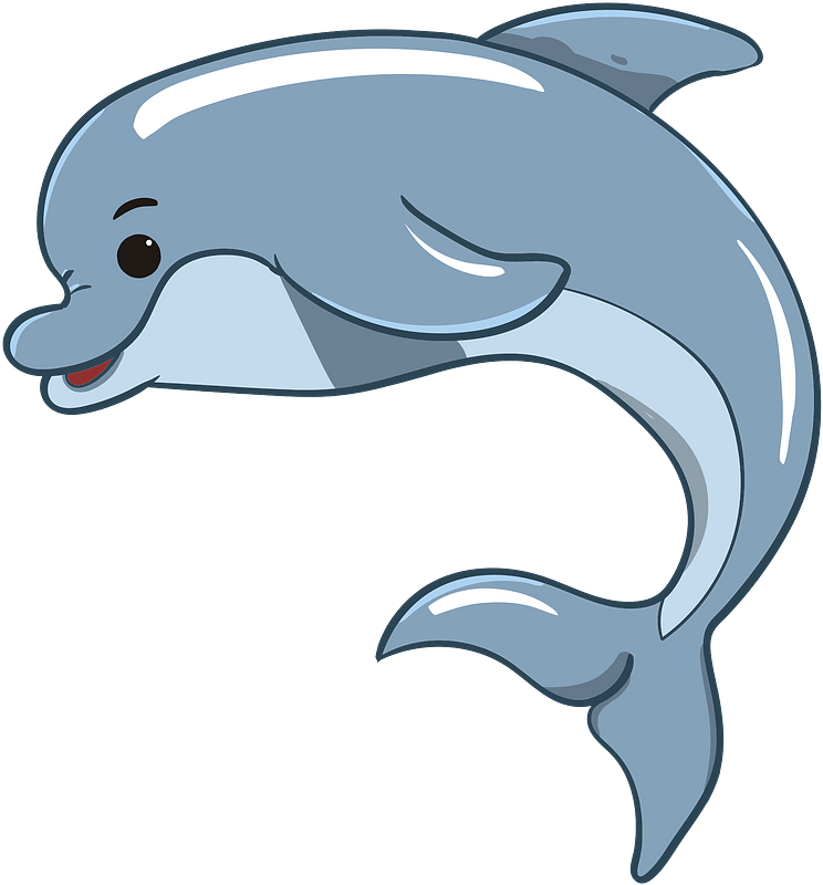 Shiny Smiley Dolphin 클립 아트