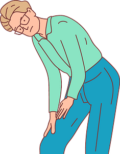 Man with leg pain clipart