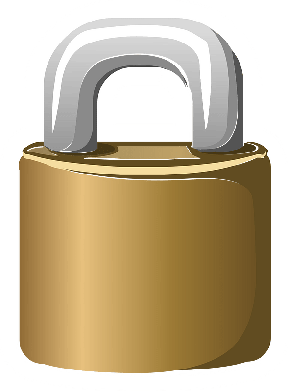 Golden lock clipart. Free download transparent .PNG Creazilla