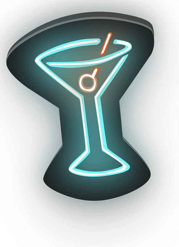 Neon martini sign clipart. Free download transparent .PNG | Creazilla