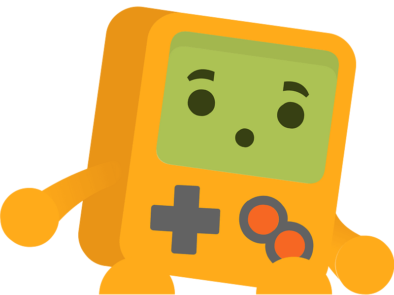 Yellow handheld game console character clipart. Free download transparent .PNG Creazilla