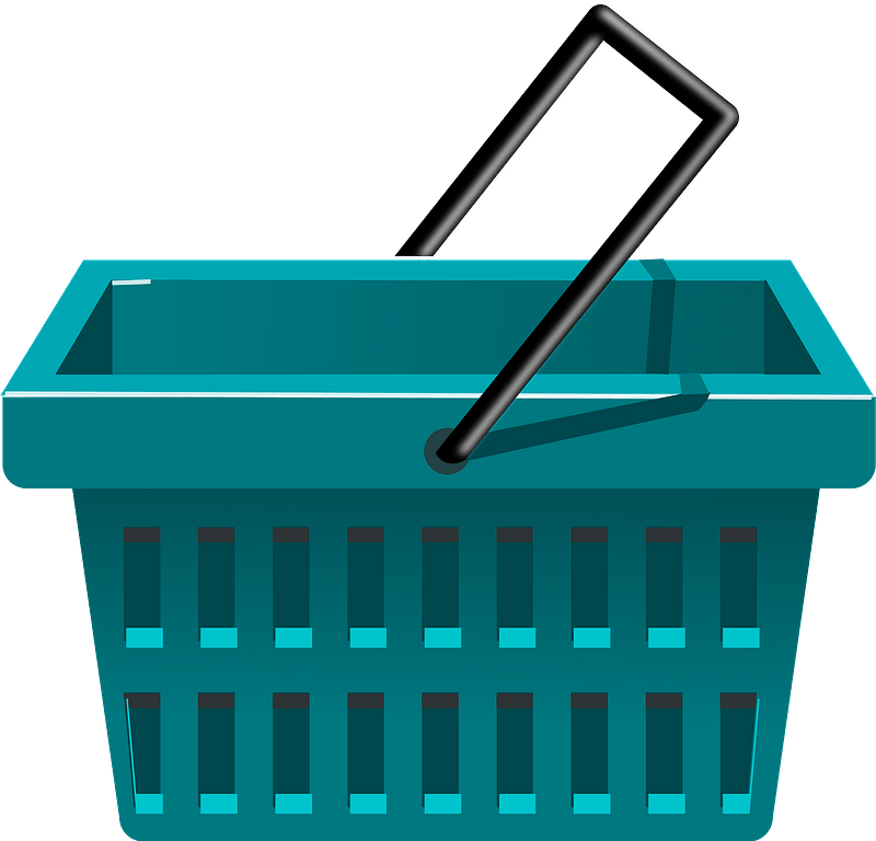 Blue shopping basket clipart. Free download transparent .PNG Creazilla