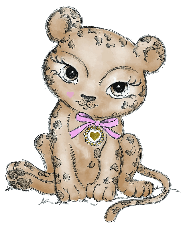 Cute wild cat clipart