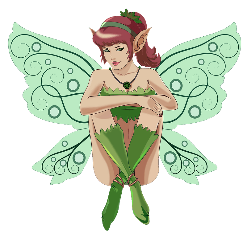 Sitting elf fairy clipart