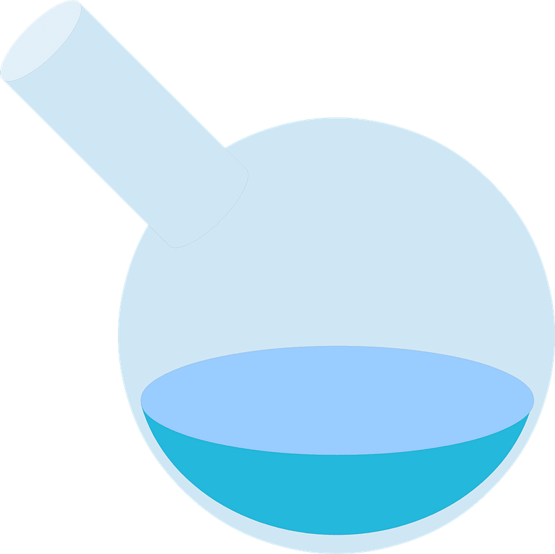 Beaker with a small amount of blue liquid clipart. Free download