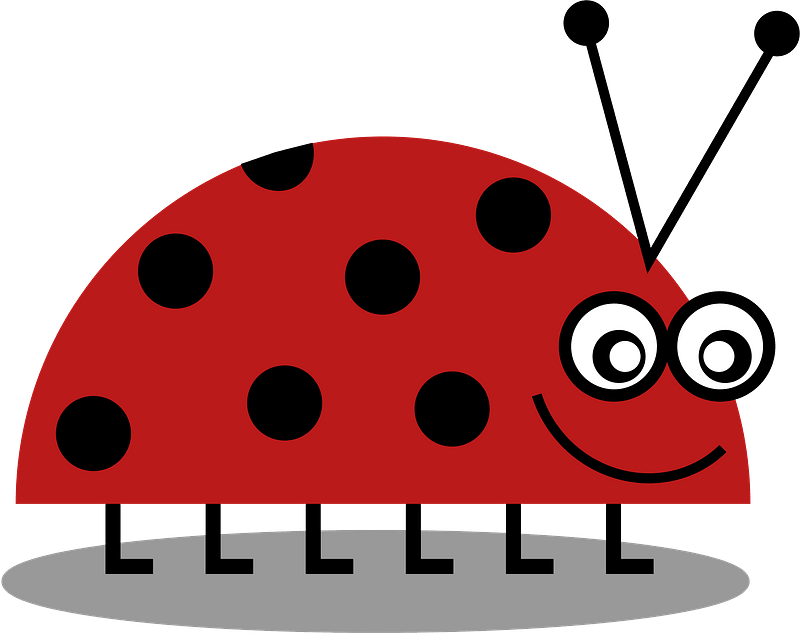 Smiling Lady Bug with Big Eyes clipart. Free download transparent .PNG
