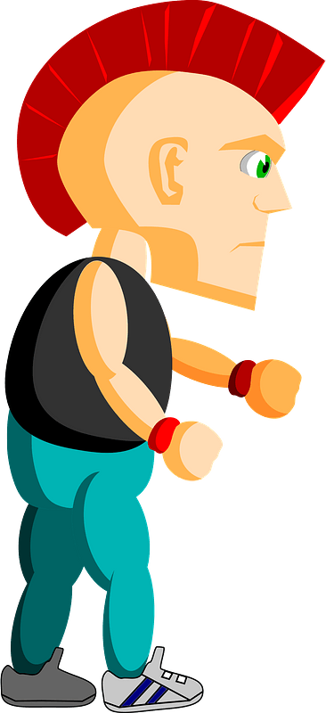 Punk with a Red Mohawk clipart. Free download transparent .PNG | Creazilla