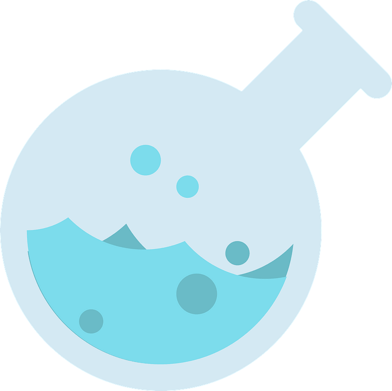 Beaker filled with blue liquid clipart. Free download transparent .PNG