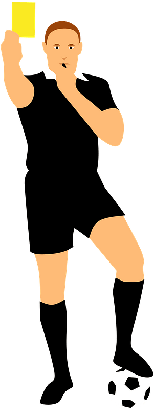 Soccer Referee - Yellow Flag clipart