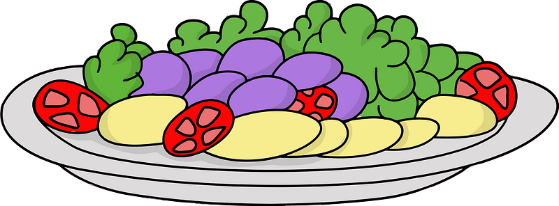 Plate of Sliced Vegetables clipart