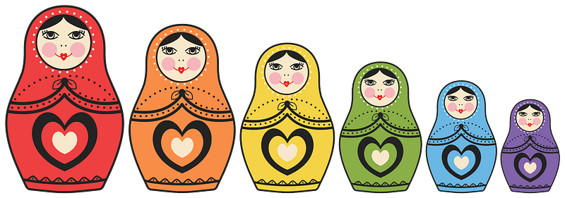 Russian Nesting Dolls Rainbow Colors Clipart Free Download 