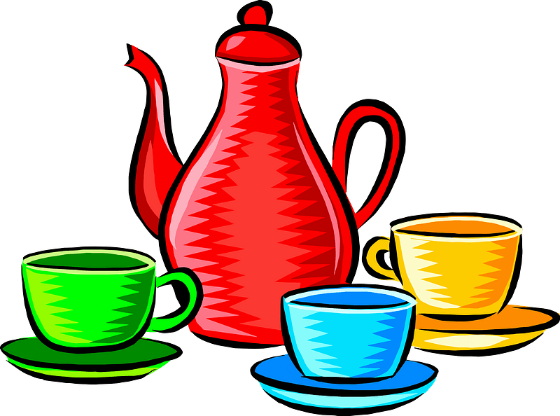 Colorful Coffee Pot and Cups clipart. Free download transparent .PNG Creazilla