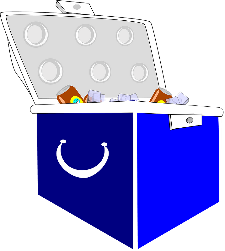 Cooler Filled with Ice and Soda Cans clipart. Free download transparent