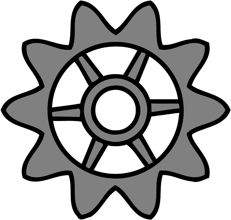 Gears Center Narrow Spokes, Teeth 10 clipart. Free download