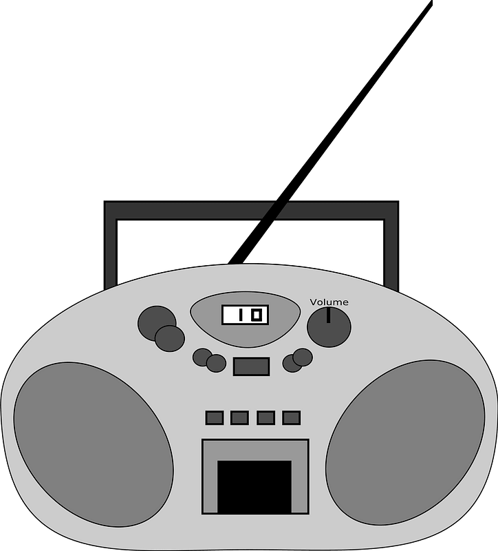 Paper, Party & Kids Instant Digital Download EPS Boombox Clipart PNG Vector Radio Clip Art