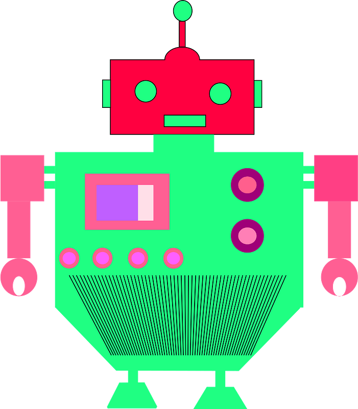 Robot - Red Face and Green Body klipart