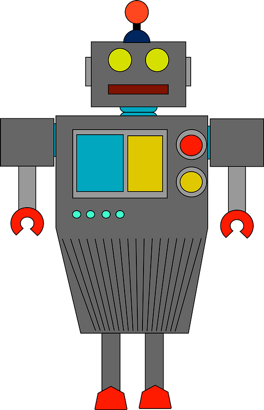 Robot - Gray Face and Body clipart