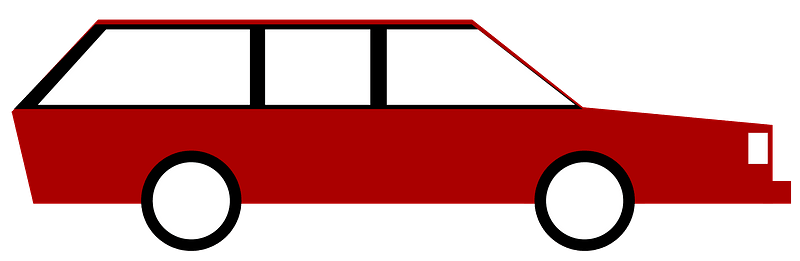 Red Station Wagon clipart