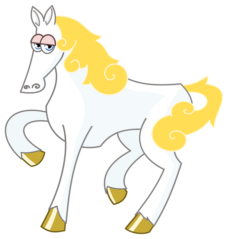 White Cartoon Horse clipart