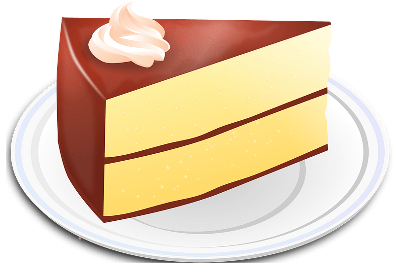 Yellow Cake with Chocolate Frosting clipart. Free download transparent