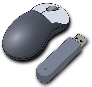 Computer mouse and USB Drive clipart