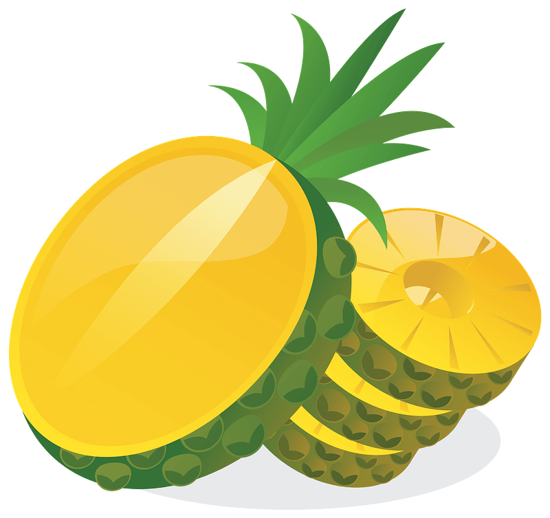 Pineapple Half and Rings clipart. Free download transparent .PNG