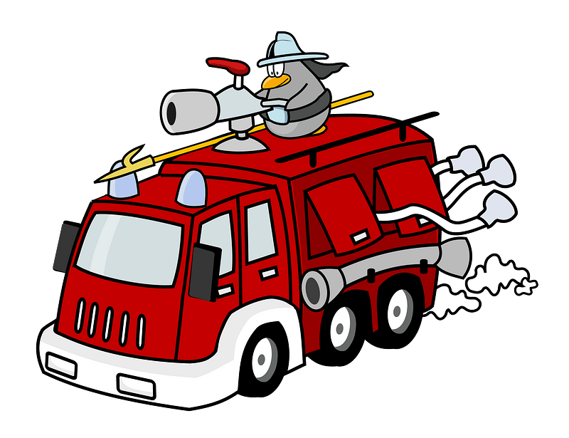 Camion de pompier clipart